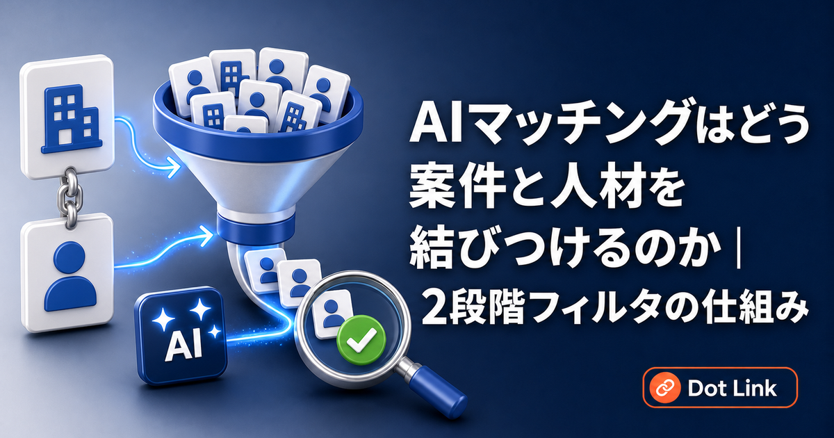 AIマッチングはどう案件と人材を結びつけるのか｜2段階フィルタの仕組み