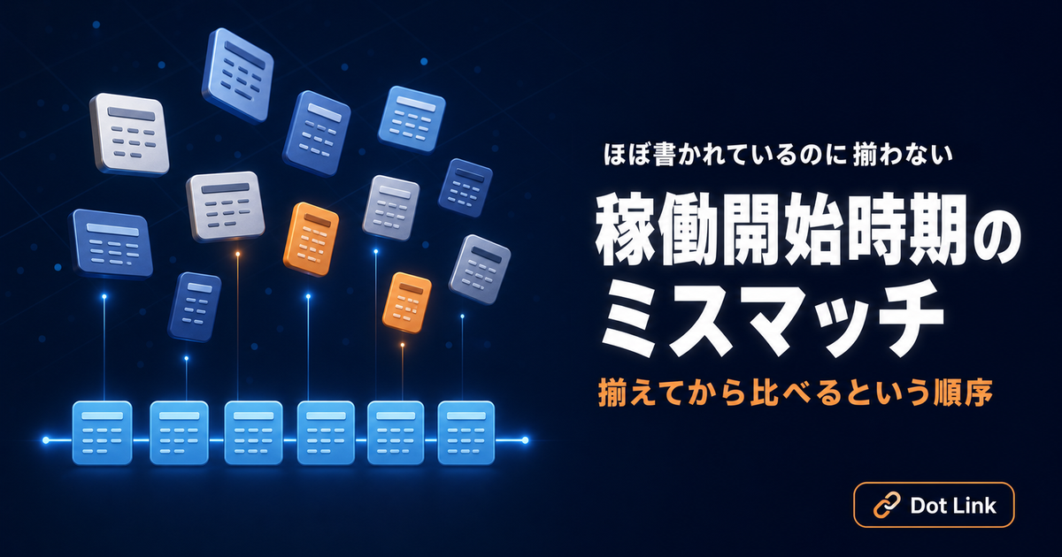 稼働開始時期のミスマッチを防ぐには｜98.8%記載でも揃わない2,035通り
