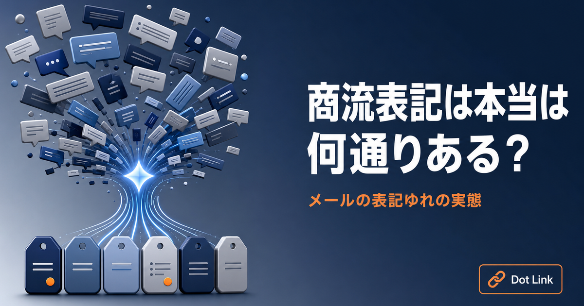 商流表記は本当は何通りある？メールの表記ゆれの実態