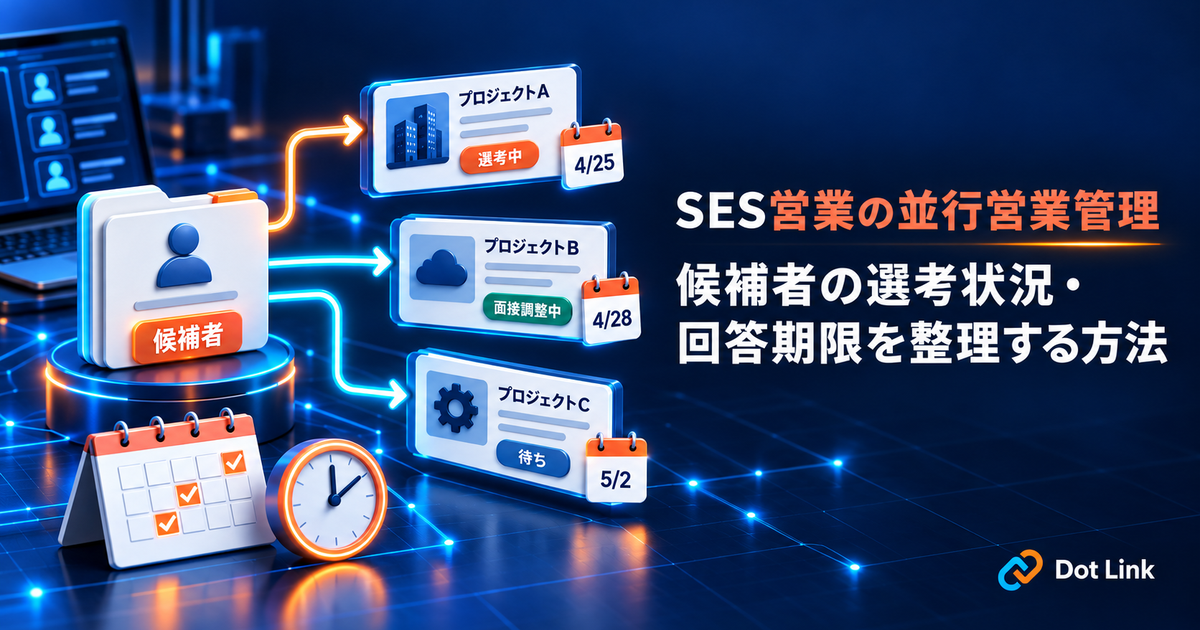 SES営業の並行営業管理｜候補者の選考状況・回答期限を整理する方法